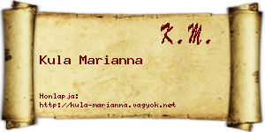 Kula Marianna névjegykártya